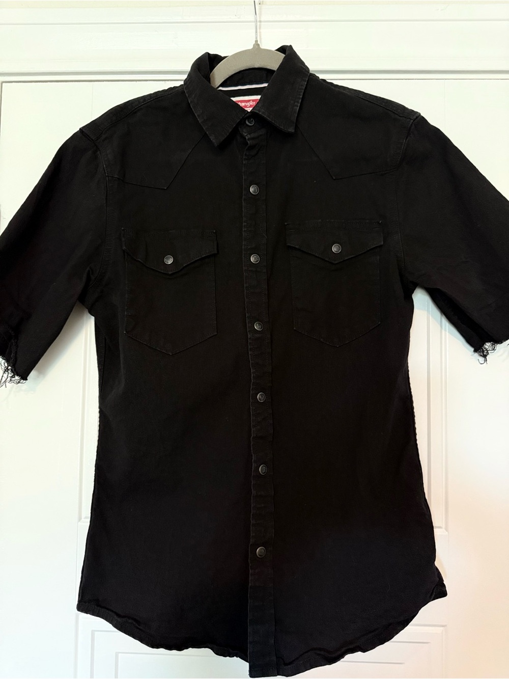 Wrangler Black Short-Sleeve Button-Down Western Shirt